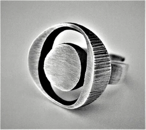 VINTAGE MODERNIST STERLING RING BY KARL LAINE - FINLAND - Picture 1 of 8