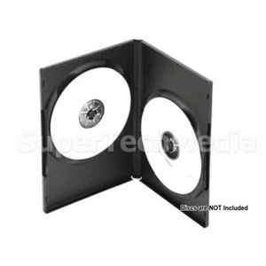 100 Estándar 14mm Doble 2 CD DVD Disco Negro Estuche Película Video Caja - Imagen 1 de 1