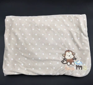 Carter's Baby Blanket Monkey Love Me Dots Turtle Tan Brown Sherpa - Picture 1 of 6