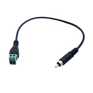 Phono RCA Male Plug to AV Screw Terminal Audio/Video Connector Solderless Cable - Picture 1 of 9