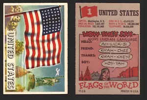 1956 Flaggen der Welt Vintage Sammelkarten Sie wählen Singles #1-#80 Topps - Bild 1 von 75