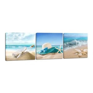 Canvas Prints Picture Painting Photo Wall Art Home Room Decor Sea Beach Blue - Picture 1 of 8