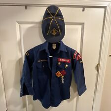 1960'S CUB SCOUT UNIFORM SHIRT W/AWARD PINS PATCHES And Hat # 1