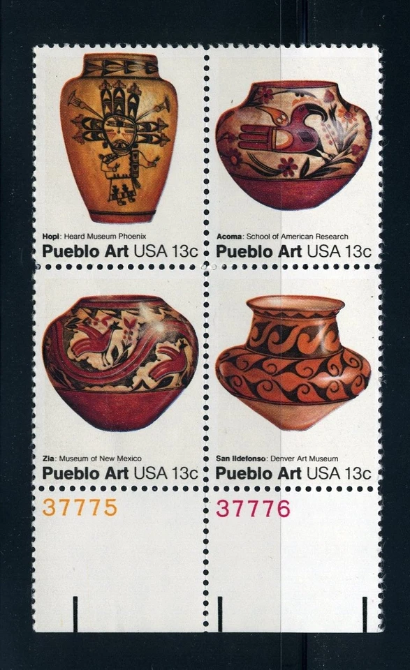 US - Scott #1706-09 MNH Block of 4 Stamps - 13c 1977 Vases Artwork - Image 1 of 1