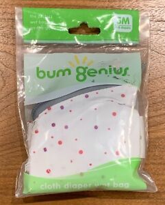 bumGenius 1 Cloth Diaper Outing Wet Bag Small Girl Dots Style New
