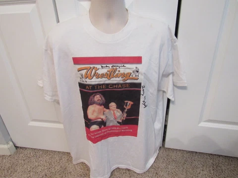 Rare Signed Wrestling at the Chase T Shirt-Larry Matysik & Mickey Garagiola-XL Cover