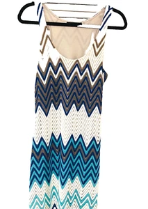 Sanctuary Chevron Maxi Dress Women M Crochet Macrame Lined Boho Cover Up Beachy - Picture 1 of 8