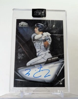 2021 Topps Chrome Black  Refractor Nick Madrigal #CBA-NM Rookie Auto RC - Image 1 of 2