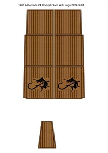1985 Albemarle 24 Cockpit Pad Boat EVA Foam Faux Teak Flooring Mat Self Adhesive - Picture 1 of 18