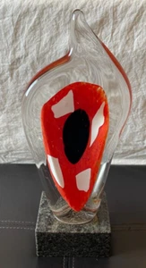 Vintage Signed Henryk Rysz Hand Blown Art Glass Abstract Sculpture Poland 13" - Picture 1 of 18