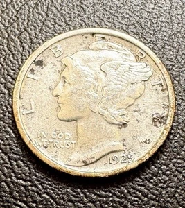 1925 Mercury Dime DDO Error – Strong Doubled Date – 90% Silver – Rare Coin - Picture 1 of 4