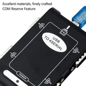 USB To Serial Adapter 4 RS232 Port COM Reserve Feature DB9 Compact USB To RS NEW - Zdjęcie 1 z 12