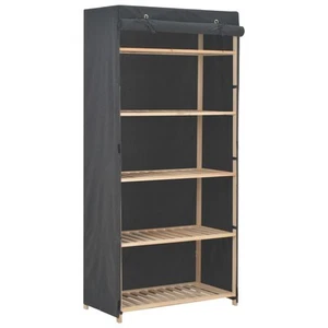 Armadio con Ripiani Grigio 79x40x170 cm in Tessuto e Legno Guardaroba vidaXL - Foto 1 di 16