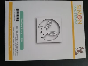 SIMON SAYS STAMP Peeking Bunny Steel Cutting Die Rabbit Easter 1.75 inches acros - Afbeelding 1 van 1