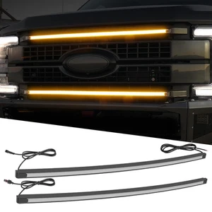 For Ford Super Duty F250 17-22 2X 37" Amber LED DRL Grill Accent Lights Bar Kit - Picture 1 of 12