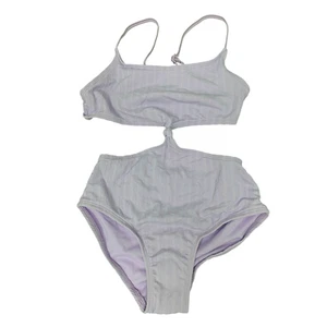 New Art Class Girls Small (6/7) 1PC Strappy Textured Stripe Swim Swimsuit - Picture 1 of 3