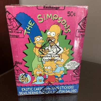 Topps Los Simpson 1990 caja de cera sin abrir autenticada por la BBCE envuelta 36 paquetes Foto 1 de 4