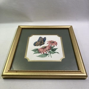 Heartfelt Collection Gold Framed “Red-Spot Butterfly” Artist Kathy Seek 9” X 9” - Bild 1 von 3