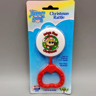 Muppet Bebés Miss Piggy Primera Navidad Bebé Sonajero Muppets Remco Nuevo en Paquete Foto 1 de 4