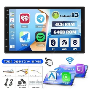 7inch Car Radio Apple Andriod Carplay Car Stereo Touch Screen Double 2Din 4+64GB - Picture 1 of 21