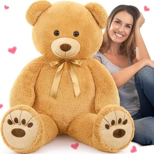 Big Teddy Bear 130cm, XXL Brown Teddy Bear for Girlfriend, Cuddly Giant Soft Ted - Picture 1 of 9
