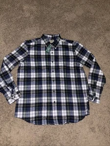 LL Bean Men’s Long Sleeve Scotch Plaid Flannel Shirt Button Up REG Fit Large NWT - Picture 1 of 10