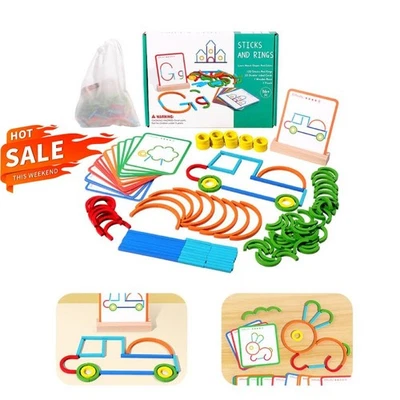 Creative Sticks and Rings Mat ching Puzzle Toy ConvenientGift Hot Sale  - Bild 1 von 4