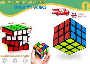 Classic Puzzle Magic Cube Kids Adult Fun Toy Fidget Stress Mind Game Toy Gift UK - Picture 1 of 8