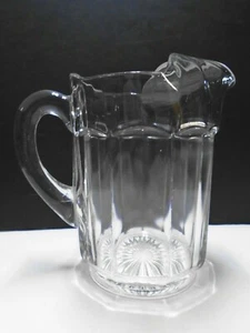 Vintage Clear Glass 1 Qt.  Water Pitcher with Ice Lip 7 1/2" Height EUC - Picture 1 of 6