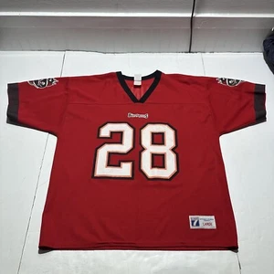 Vintage Warrick Dunn Jersey Mens L Tampa Bay Buccaneers NFL #28 Bucs Logo 7 USA - Picture 1 of 15