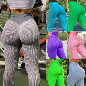 Women High Waist TikTok Leggings Anti-Cellulite Yoga Pants Fitness Ruched Butt - Picture 1 of 92