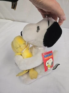 Vintage Peanuts Snoopy Hugging Woodstock Plush Stuffed Animal Applause - Picture 1 of 10