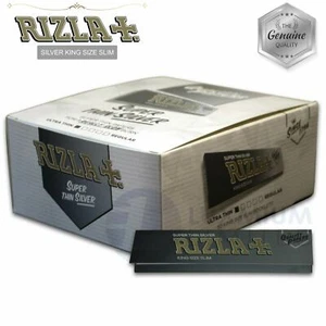 RIZLA SILVER KING SIZE Slim Ultra Thin Cigarette Rolling Papers 1 5 10 20 50 - Picture 1 of 3