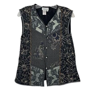 Coldwater Creek Floral Tapestry Western Vest Medium - Picture 1 of 11