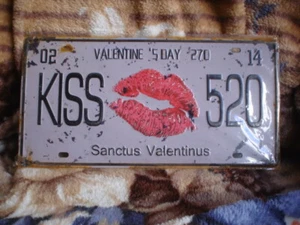 1 X OLD USED RUSTIC METAL SIGN 30 x 15.5 cm NUMBER PLATE SIZE SANCTUS VALENTINE - Imagen 1 de 3