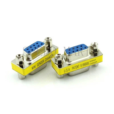 2 X 9 Pin RS232 DB9 Female to Female Serial Cable Gender Changer Coupler Adapter - Image 1 of 3