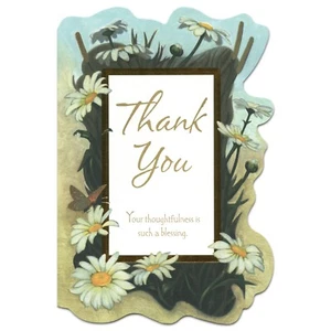 Religious THANK YOU FOR THOUGHTFULNESS Card, Daisies by Academy Greetings +✉ - Picture 1 of 6