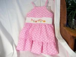 Toffee Apple Girls Smocked Butterflys Snails Polka Dots Dress Size 18m - Picture 1 of 4
