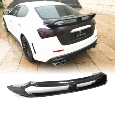 Spoiler traseiro de fibra de carbono asa lábio para Maserati Ghibli S Q4 Sedan 2014-20 - Imagem 1 de 4