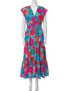 Derek Lam 10 Crosby Women's Fatima Blue Floral A-Line Midi Maxi Dress Size 0 - Picture 1 of 4