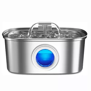 Fontana Acqua per Gatti in Acciaio Inox 3,2L Pet Potabile Fontana Dispenser per Gatti - Foto 1 di 6