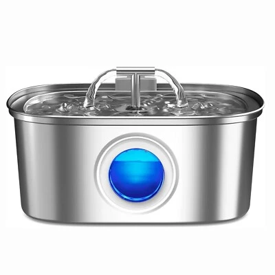 Stainless Steel Cat Water Fountain 3.2L Pet Drinking Fountain Dispenser for Cats - Image 1 of 4