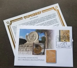 Germany 150th Discovery Of Archaeopteryx 2011 FDC (cover) *real Fossil *Rare - Picture 1 of 7