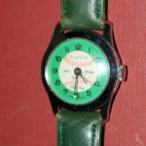 1960's vint. MICKEY MANTLE/ROGER MARIS/WILLIE MAYS All-Star BASEBALL watch WORKS - Picture 1 of 5
