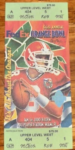 Replica 2000 Tom Brady Last College Michigan Game Orange Bowl Biglietto Completo 'Bama - Foto 1 di 2