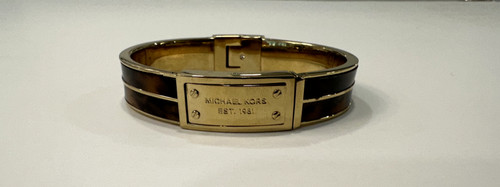 Bracciale Michael Kors logo placca oro giallo e tartaruga