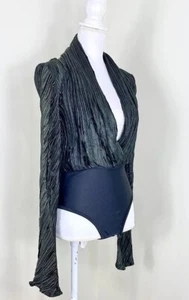 Vintage Helen Storey Real Classics London 90s Bodysuit Crinkle Fabric Small - Picture 1 of 15