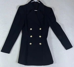 Vintage 80s White Stag Blazer Women's Sz 10 Navy Gold Wool Double Breasted - Picture 1 of 12