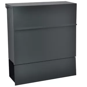 Designer Briefkasten Wandbriefkasten Zeitungsfach wetterfest Anthrazit RAL 7016 - Bild 1 von 5