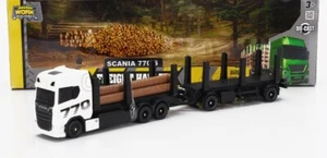 MODELLINO CAMION STATICO MAISTO SCANIA S770 TRASPORTO TRONCHI 2021 BIANCO 1/64 - Foto 1 di 6